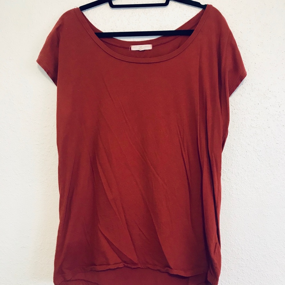 Anthropologie Woman’s Red Oversized Basic Top
